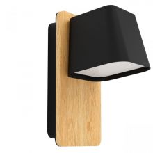 Ruscio kinkiet E27 15W czarny/drewno
